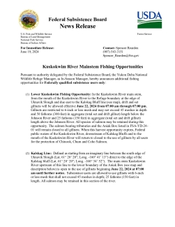 News Release: Kuskokwim River Mainstem Fishing Opportunities